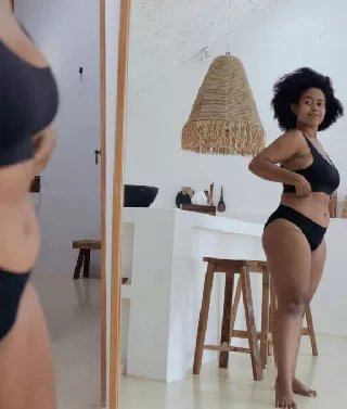 girl checking weight